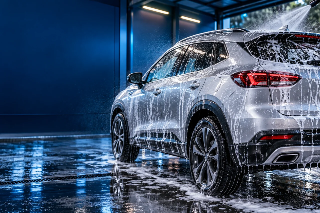 Imagem demonstrativa de lavagem automotiva